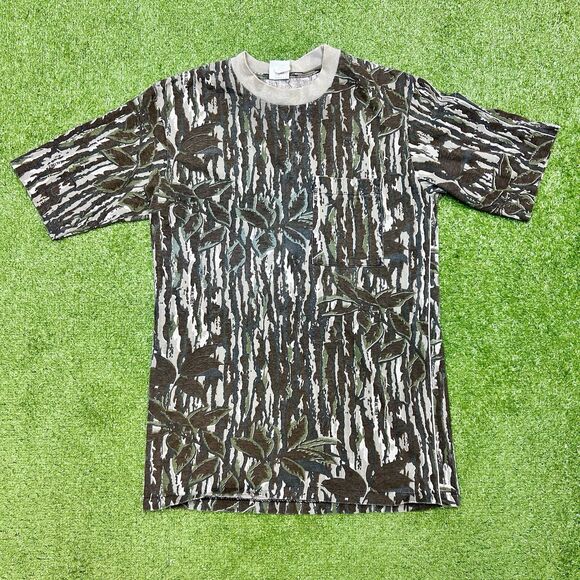 Vintage Real Tree Camo Shirt Mens Medium Brown 1990s USA - Picture 1 of 6